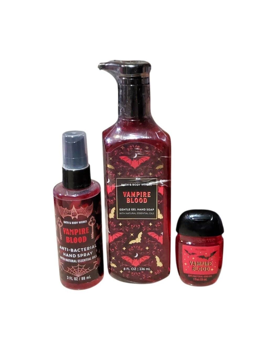 VAMPIRE BLOOD HAND CARE BUNDLE GEL SOAP, SPRAY & POCKETBAC GEL SANITIZERS BBW